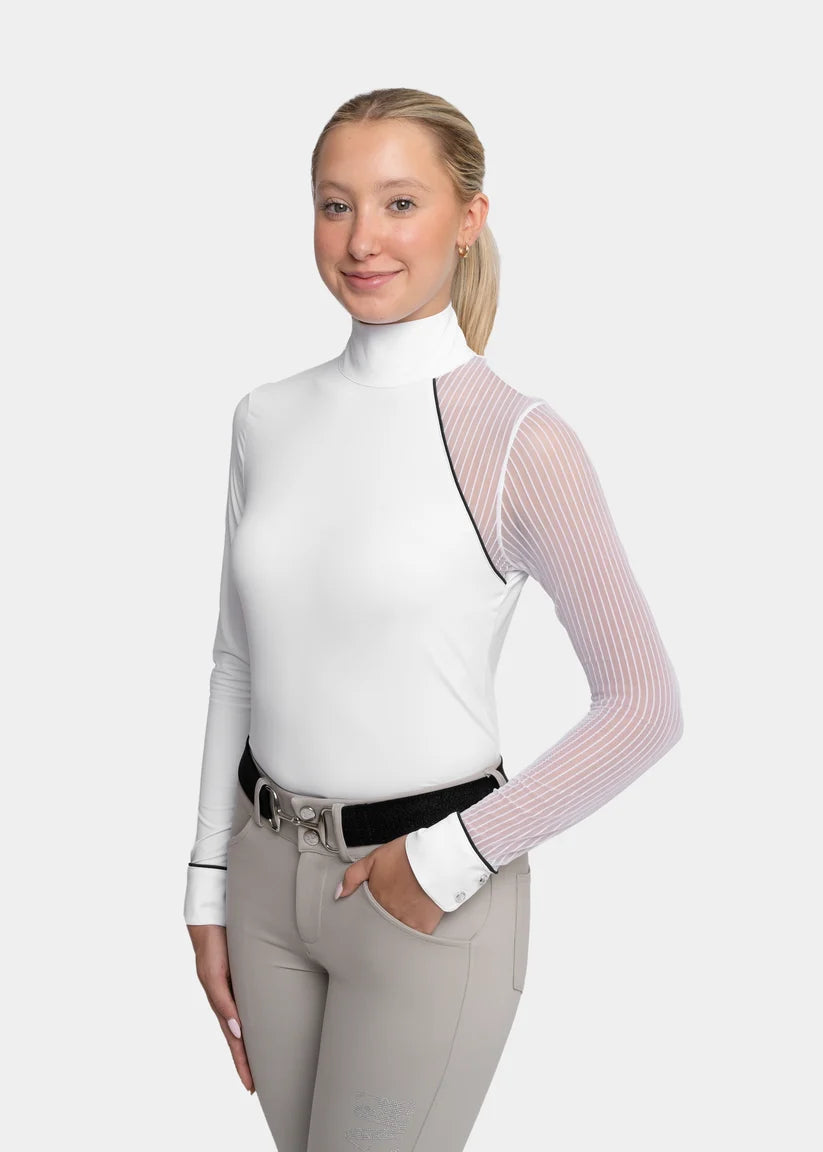 Blusa de prova Astra com manga de tule