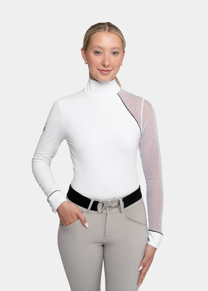 Blusa de prova Astra com manga de tule